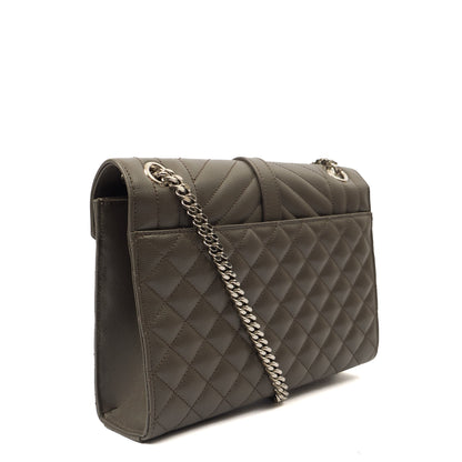 Saint Laurent Cross Body Envelope - Medium in Black, Leather — Back View