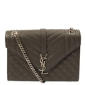 Saint Laurent Cross Body Envelope - Medium in Black, Leather — Front View