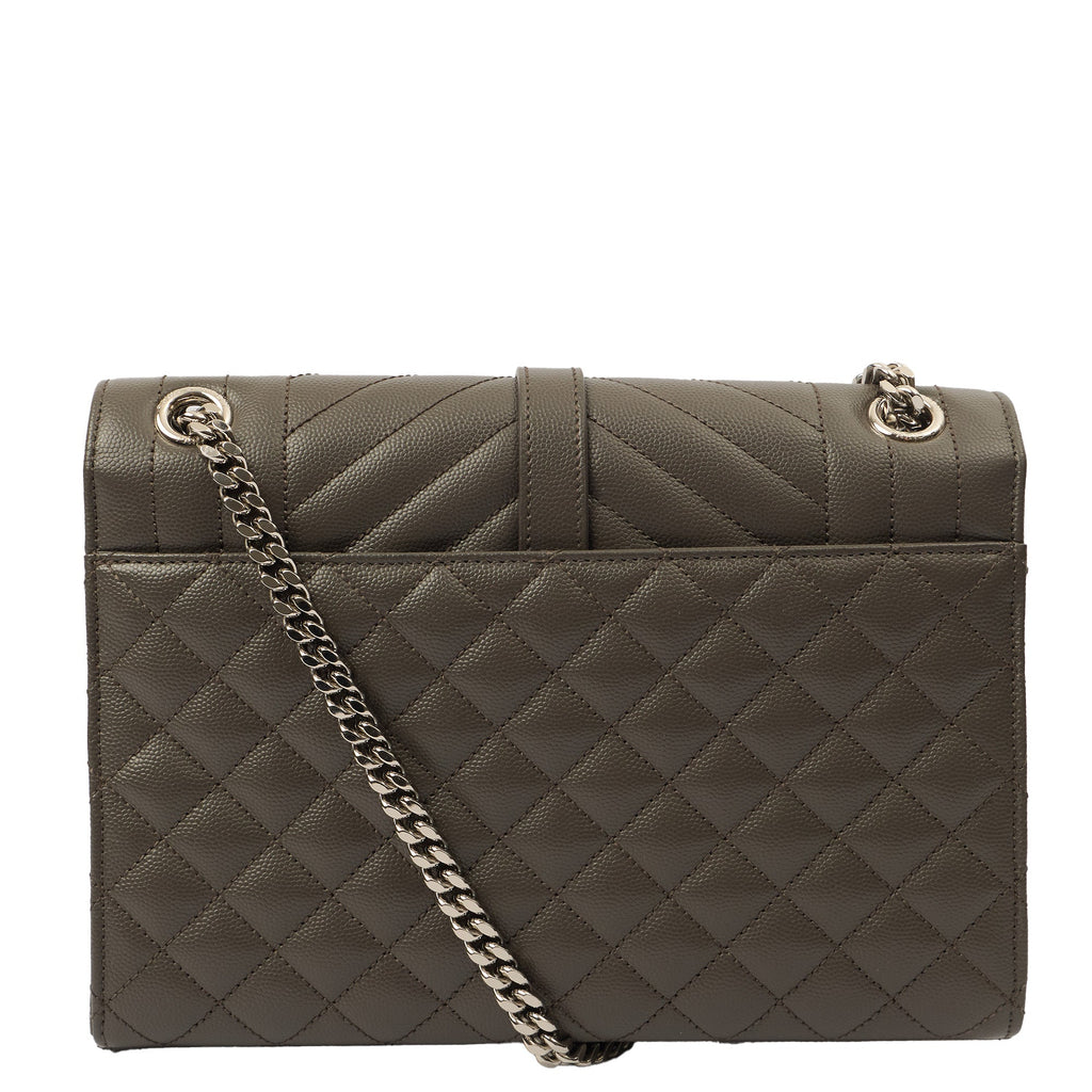 Saint Laurent Cross Body Envelope - Medium in Black, Leather — Top View