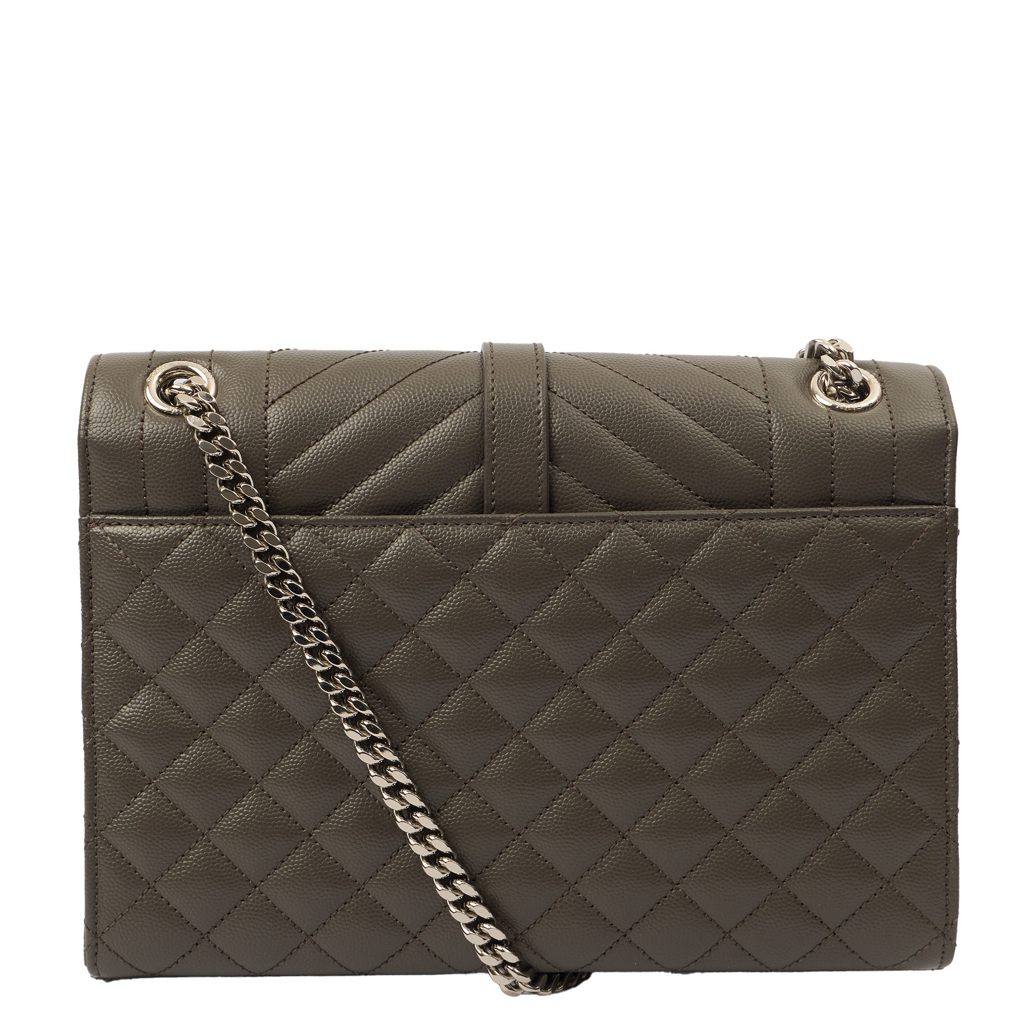 Saint Laurent Cross Body Envelope - Medium in Black, Leather — Top View