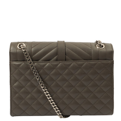 Saint Laurent Cross Body Envelope - Medium in Black, Leather — Top View