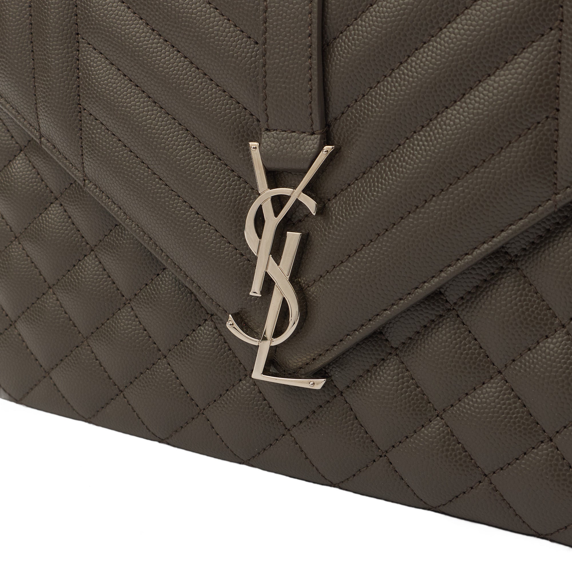 Saint Laurent Cross Body Envelope - Medium in Black, Leather — Lifestyle View