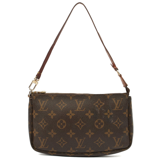 Louis Vuitton Shoulder Bag Pochette Accessoires in Monogram, Canvas — Front View