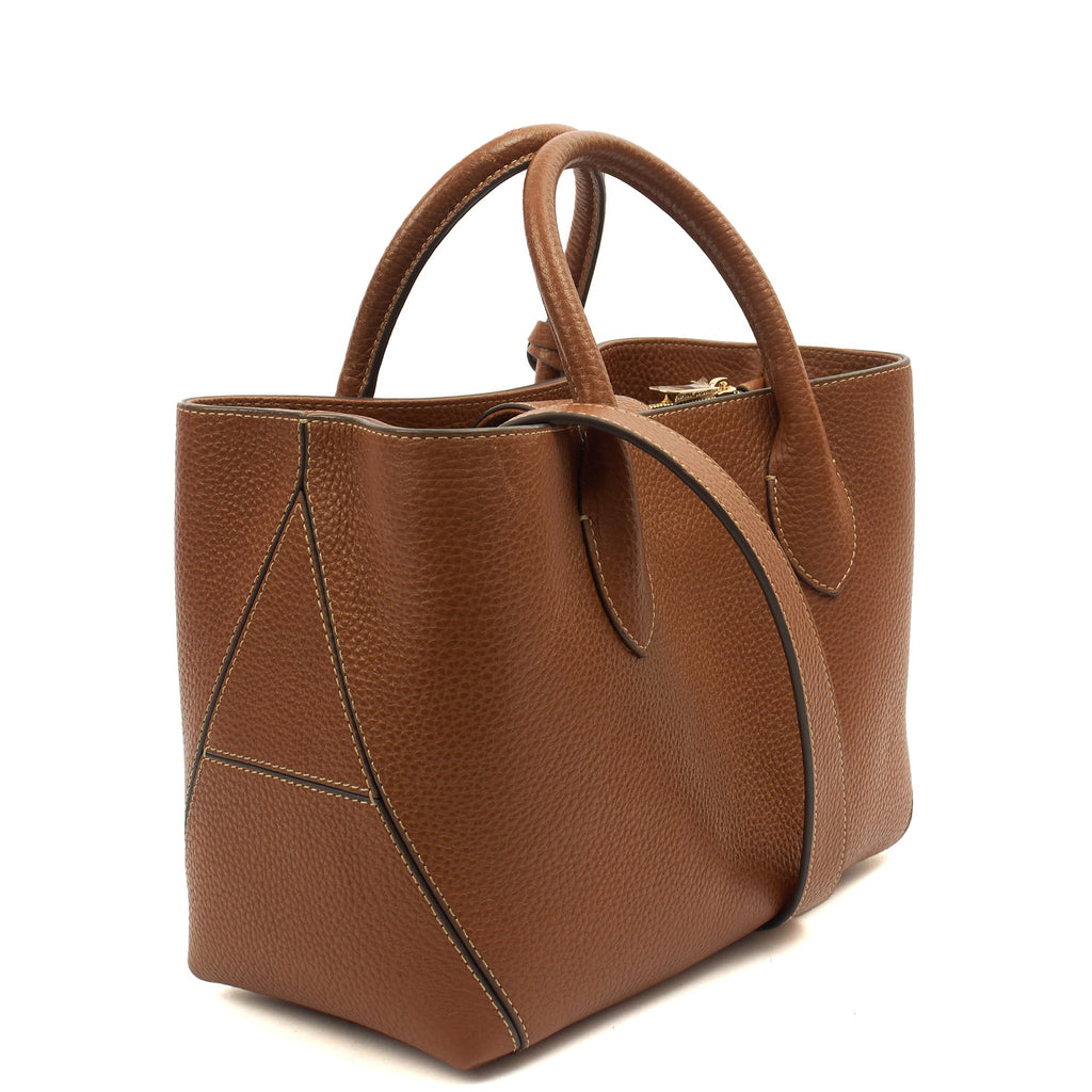 Aspinal of London Tote London Tote - Midi in Brown, Leather — Side View
