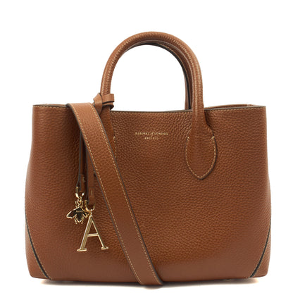 Aspinal of London Tote London Tote - Midi in Brown, Leather — Front View