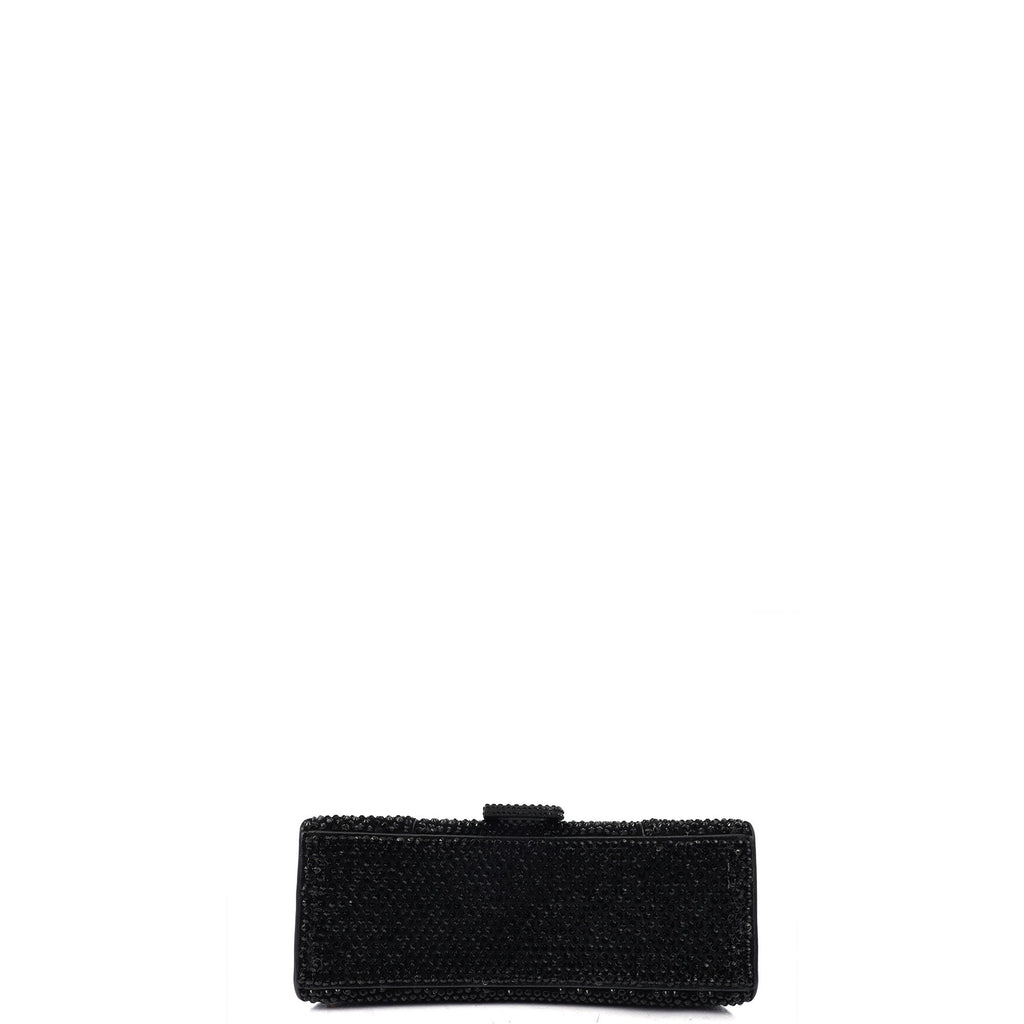 Balenciaga Tote Hourglass Top Handle Small in Black, Fabric — Top View