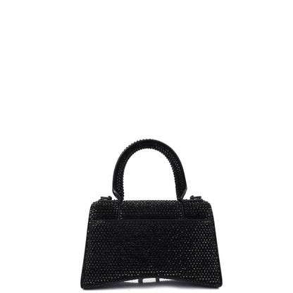 Balenciaga Tote Hourglass Top Handle Small in Black, Fabric — Back View