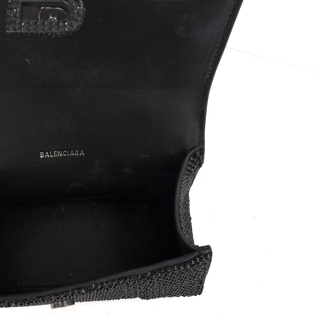 Balenciaga Tote Hourglass Top Handle Small in Black, Fabric — Alternate View 7