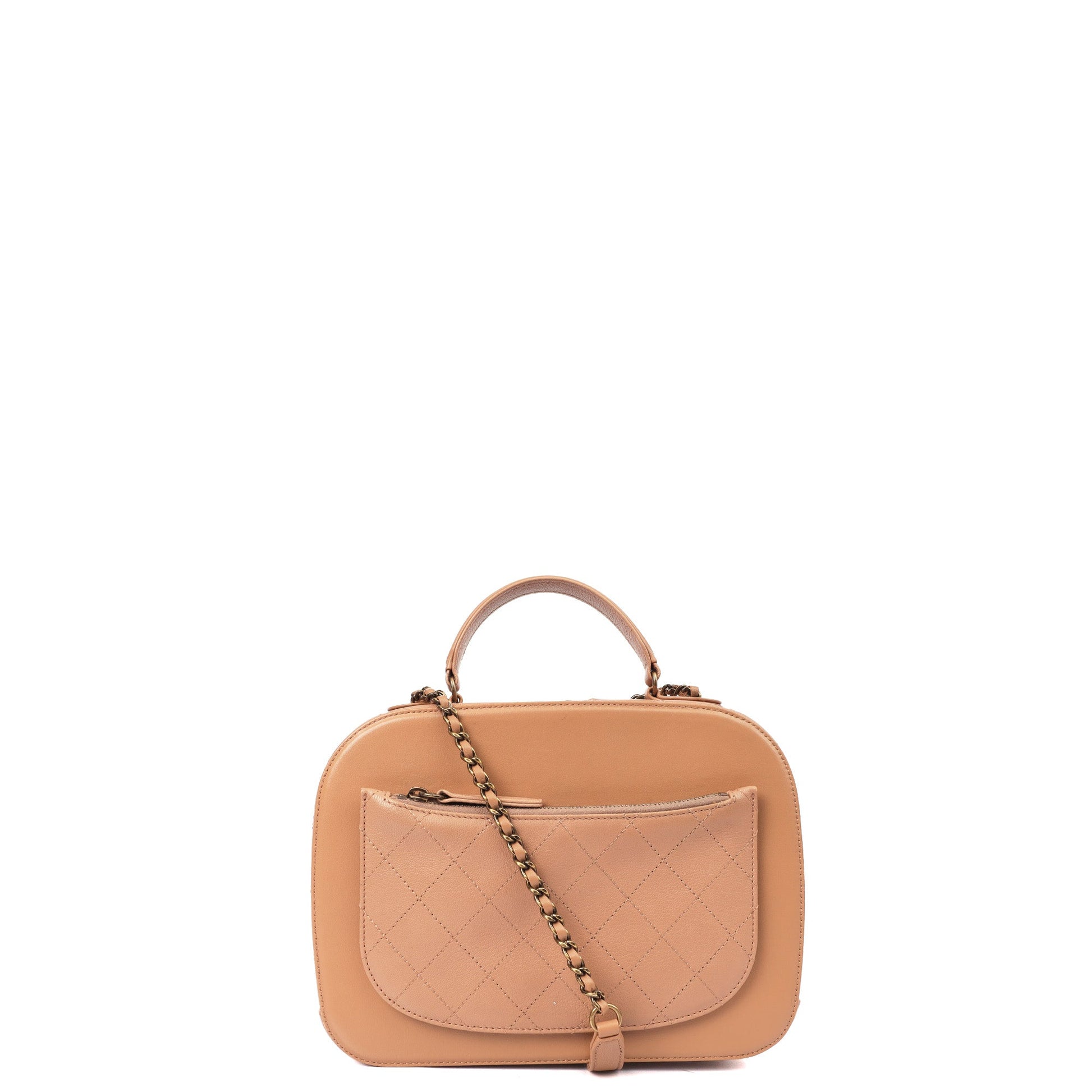 Chanel Cross Body Vanity Case in Brown, Leather — Side View