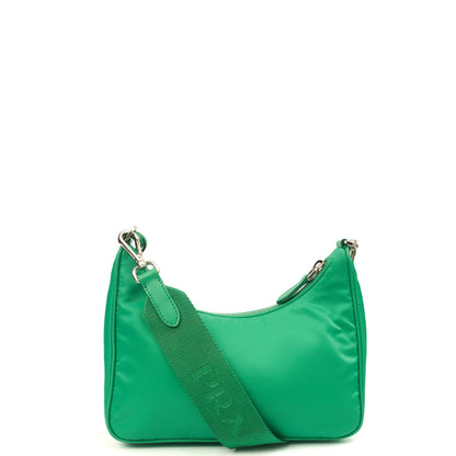 Prada Cross Body Re-Edition 2000 Shoulder Bag in Green, Nylon — Back View