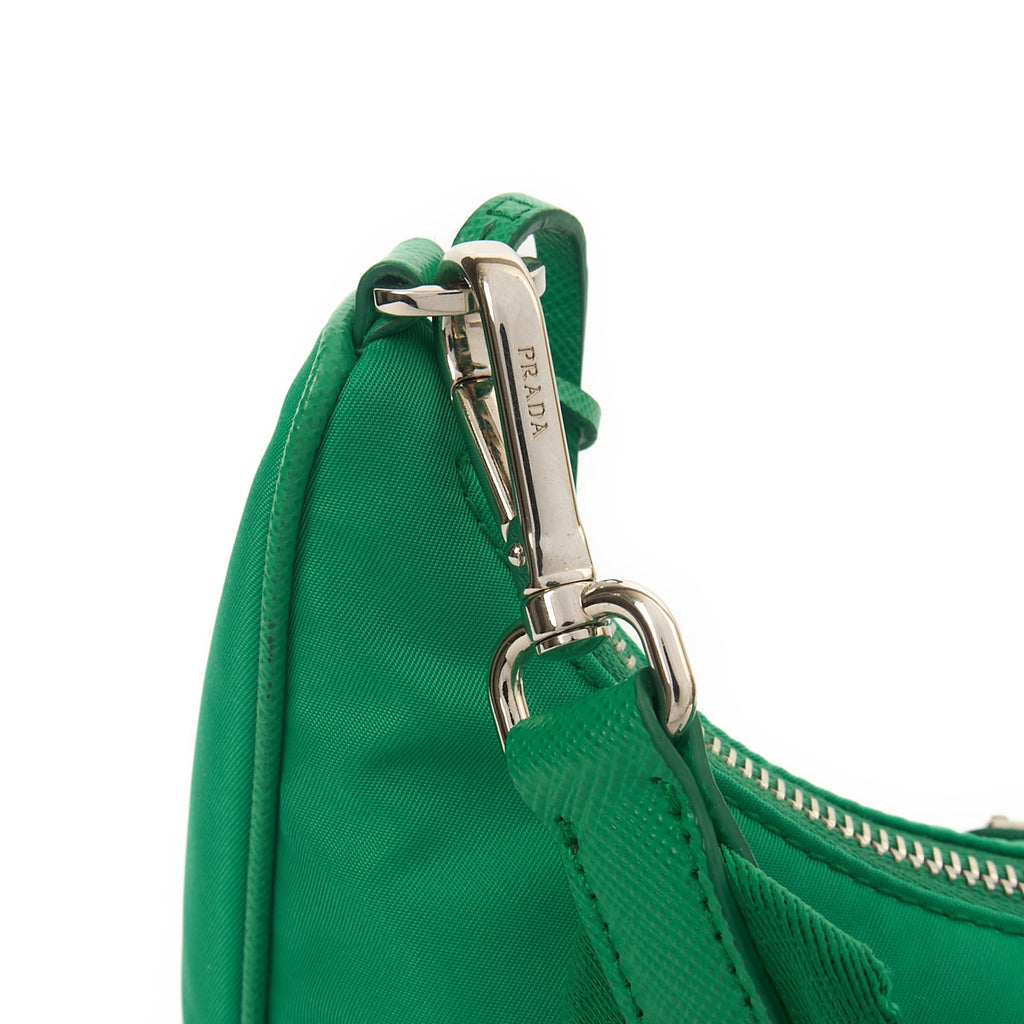 Prada Cross Body Re-Edition 2000 Shoulder Bag in Green, Nylon — Alternate View 12