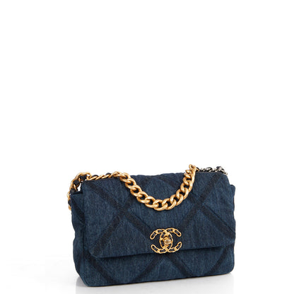 Chanel Shoulder Bag Chanel 19 in Navy, Fabric — Alternate View 15