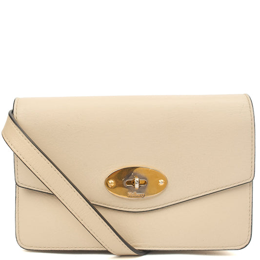 Mulberry Cross Body Darley Shoulder Bag  in Neutral, Calfskin Leather — Front View