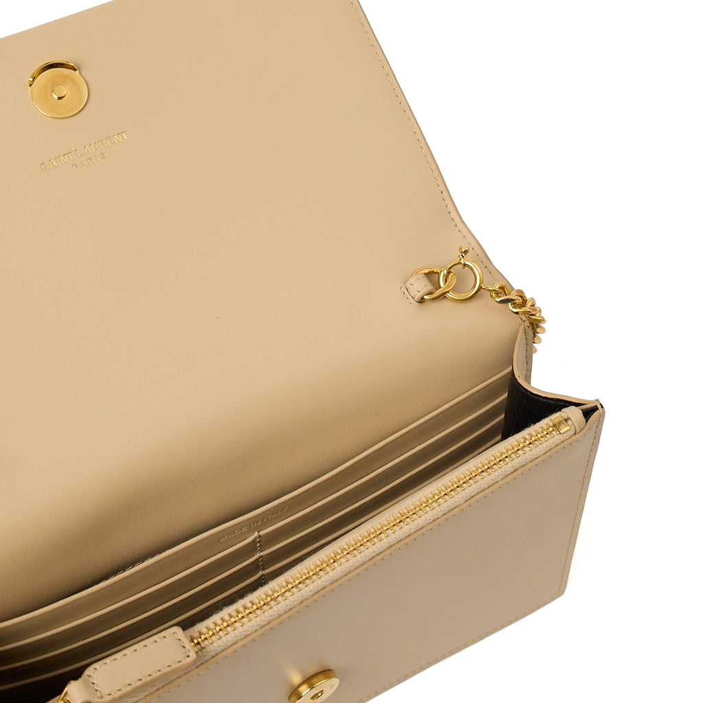 Saint Laurent Cross Body Kate Small Tassel in Neutral, Calfskin Leather — Alternate View 8