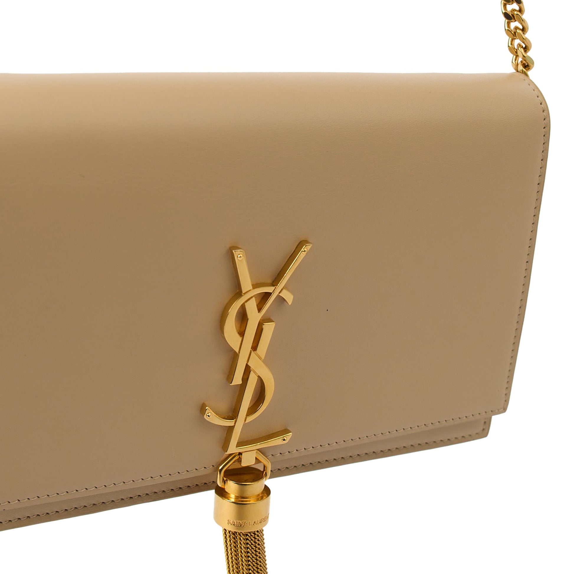 Saint Laurent Cross Body Kate Small Tassel in Neutral, Calfskin Leather — Alternate View 7