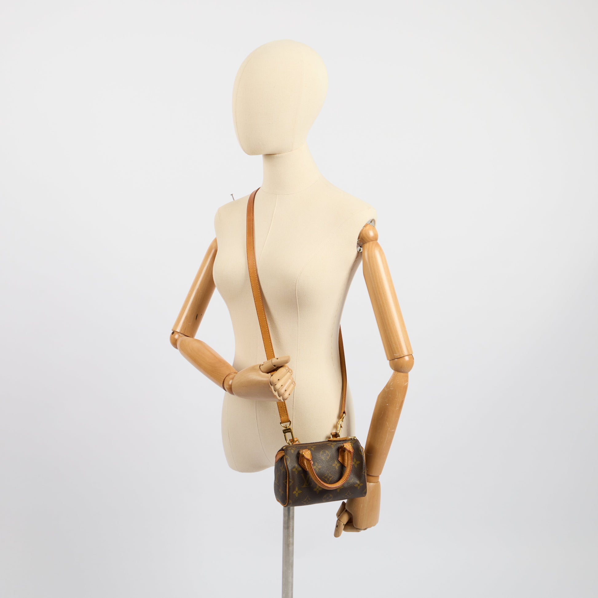 Louis Vuitton Mini Bag Speedy - Nano in Monogram, Canvas — Side View