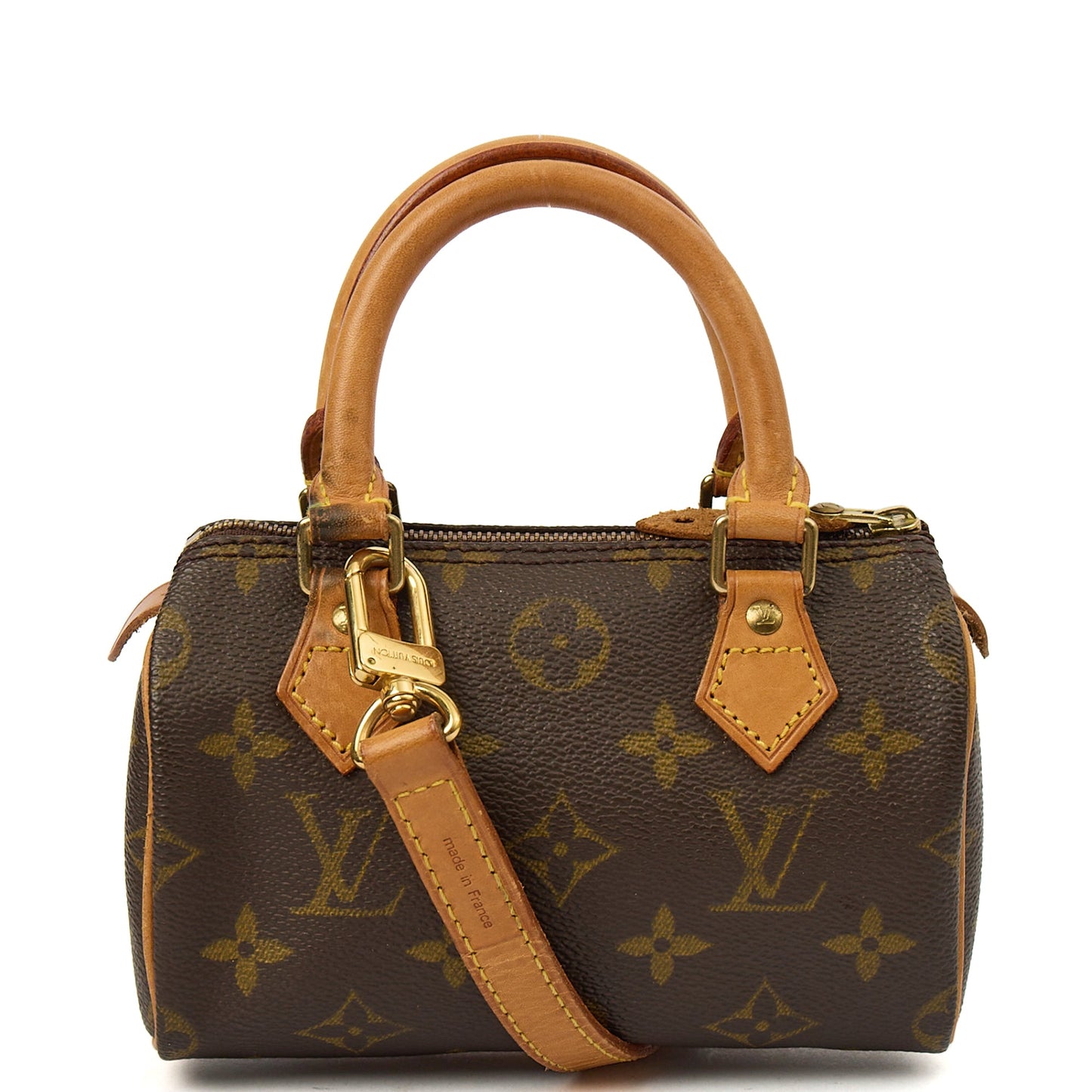 Louis Vuitton Mini Bag Speedy - Nano in Monogram, Canvas — Front View