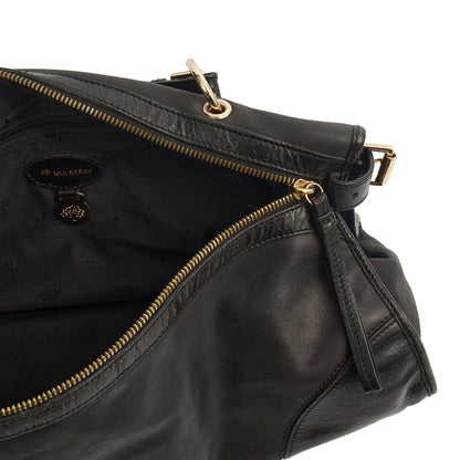 Mulberry Tote Taylor Satchel  in Black, Calfskin Leather — Detail View