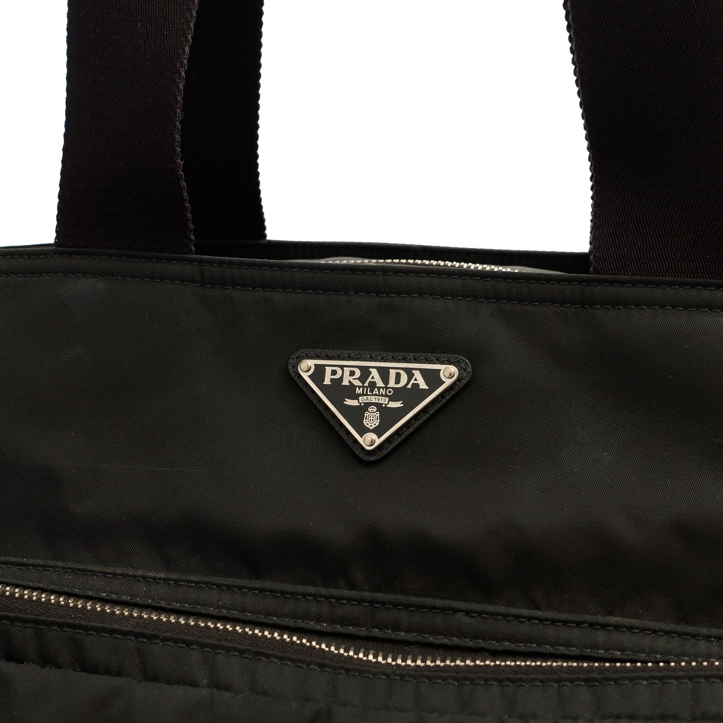 Prada Shoulder Bag Baby Bag in Black, Nylon — Lifestyle View