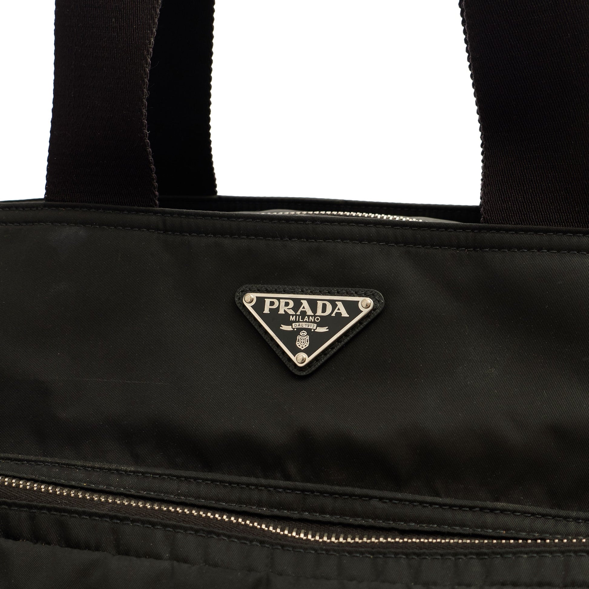 Prada Shoulder Bag Baby Bag in Black, Nylon — Lifestyle View
