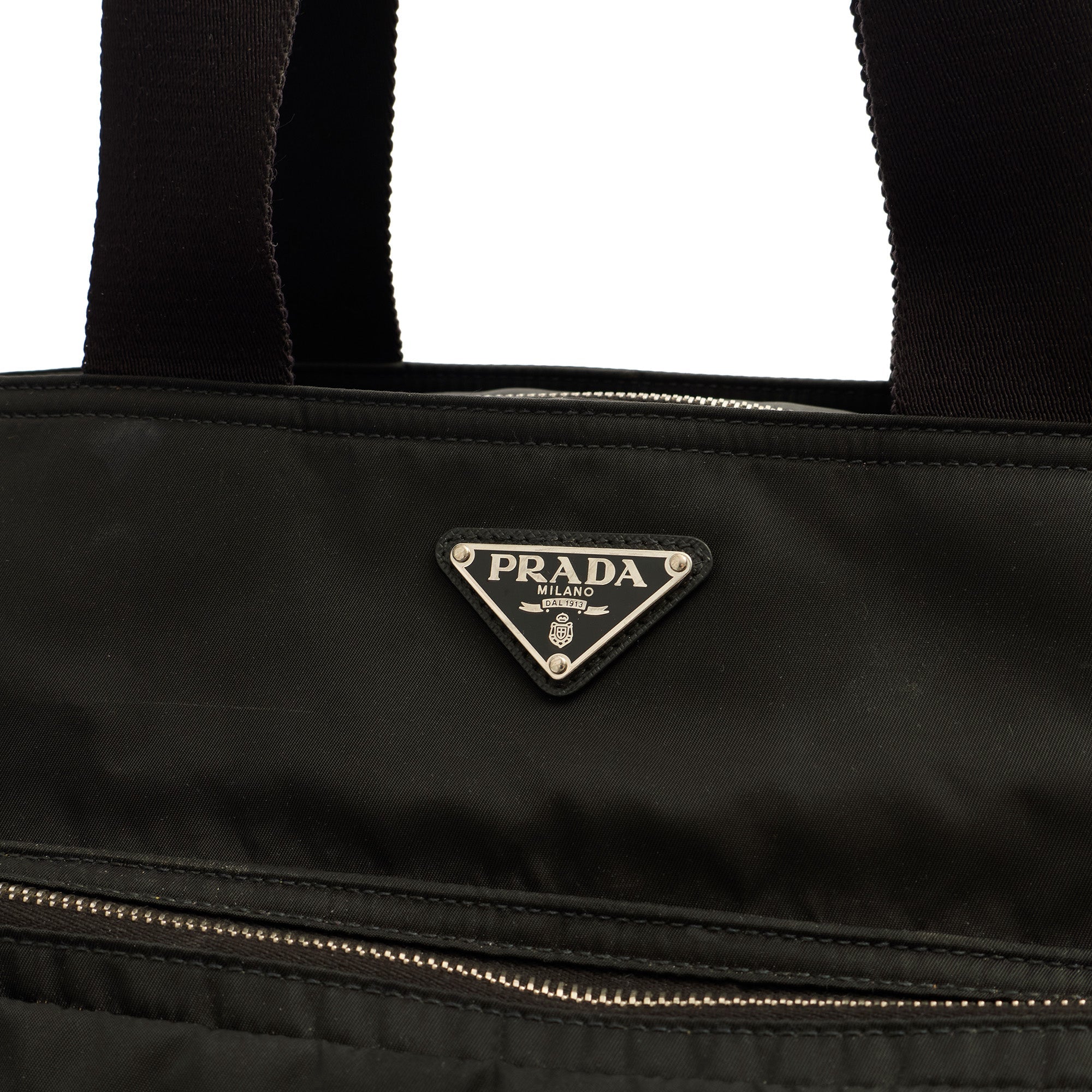 Prada Shoulder Bag Baby Bag in Black, Nylon — Lifestyle View