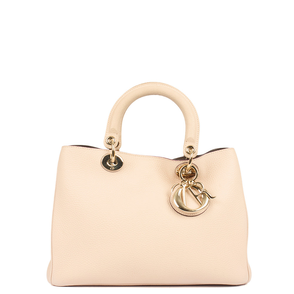 Christian Dior Tote Diorissimo - Small in Powder Pink, Calfskin — Front View