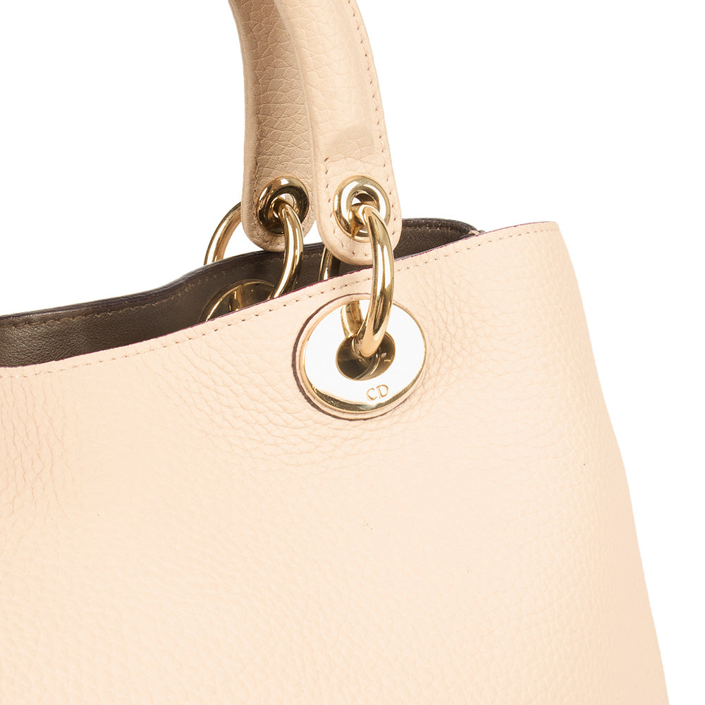 Christian Dior Tote Diorissimo - Small in Powder Pink, Calfskin — Detail View