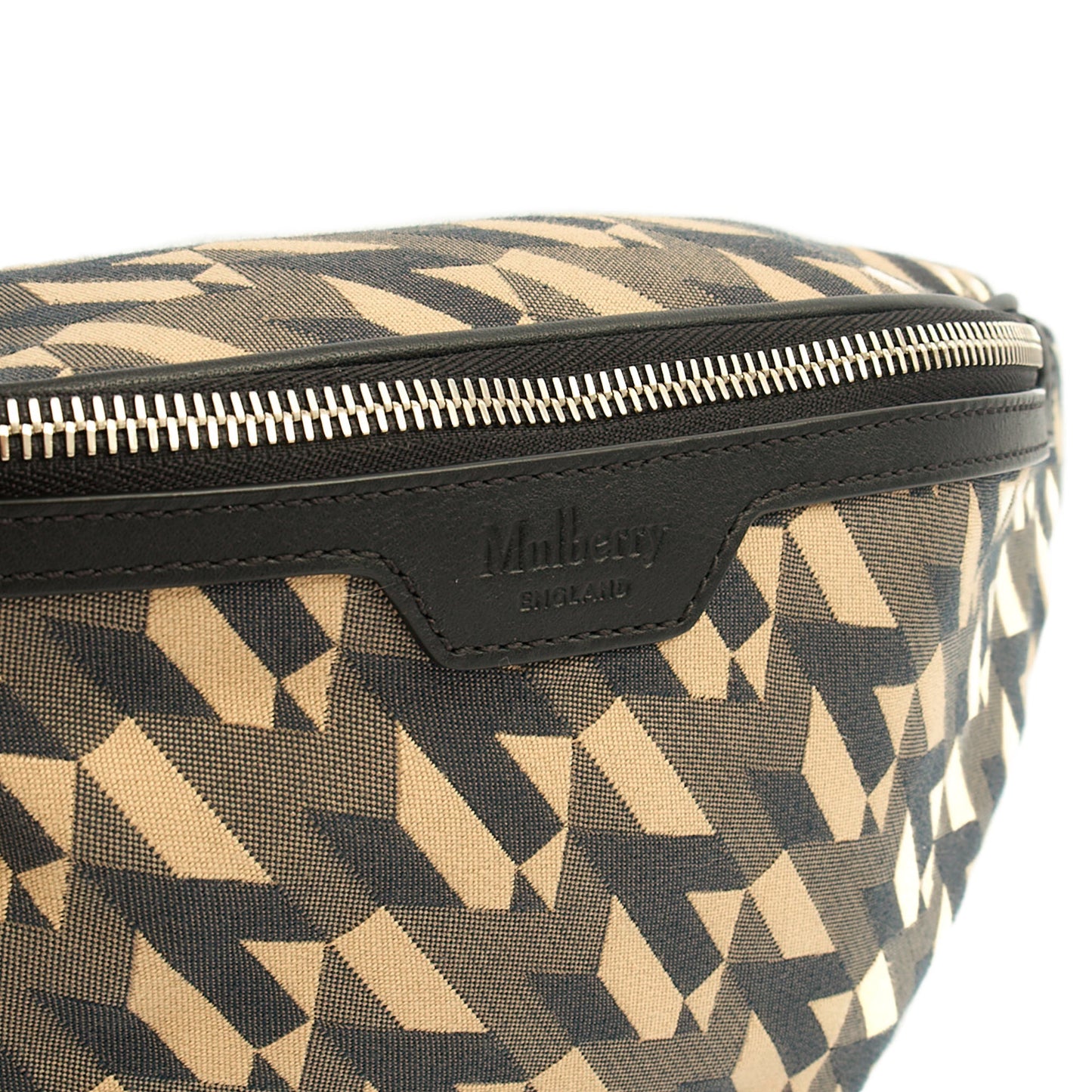 Mulberry Cross Body Belt Bag in Green, Fabric — Detail View