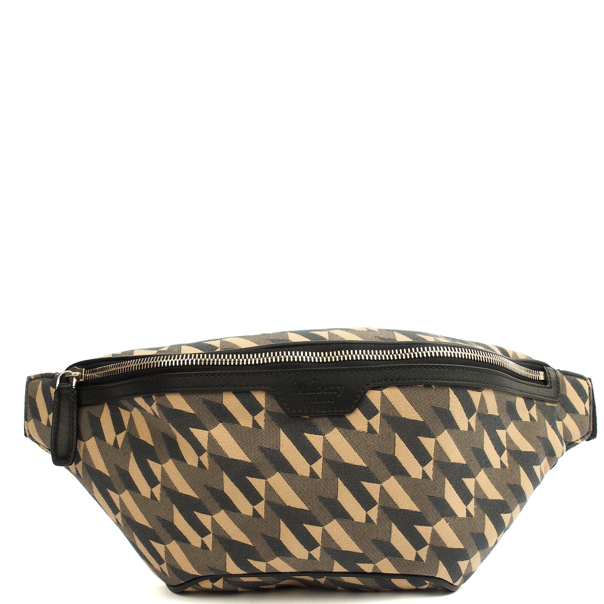 Mulberry Cross Body Belt Bag in Green, Fabric — Front View