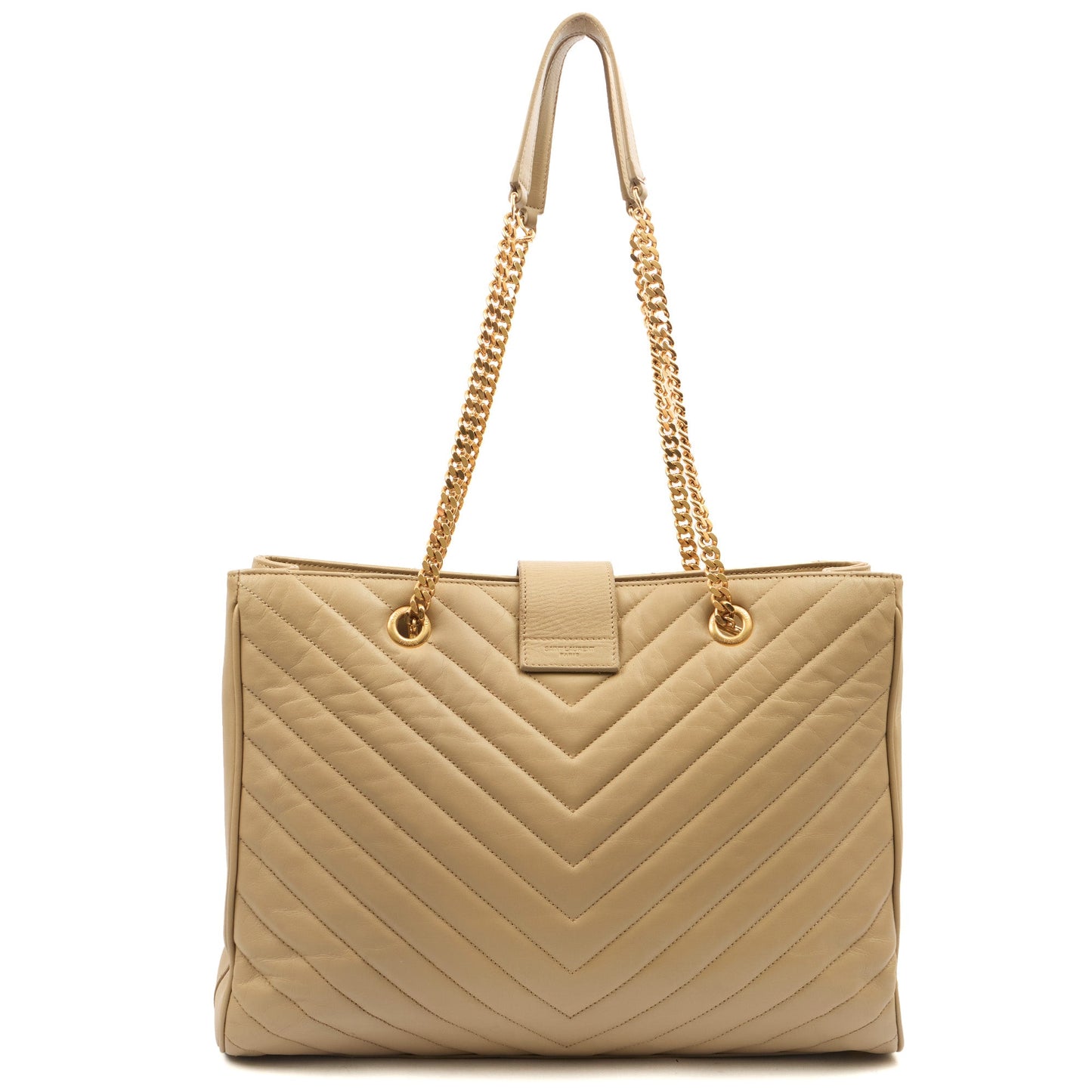 Saint Laurent Tote Monogram Tote in Green, Calfskin Leather — Alternate View 9