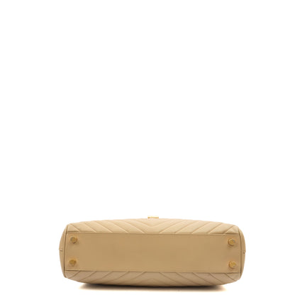 Saint Laurent Tote Monogram Tote in Green, Calfskin Leather — Top View