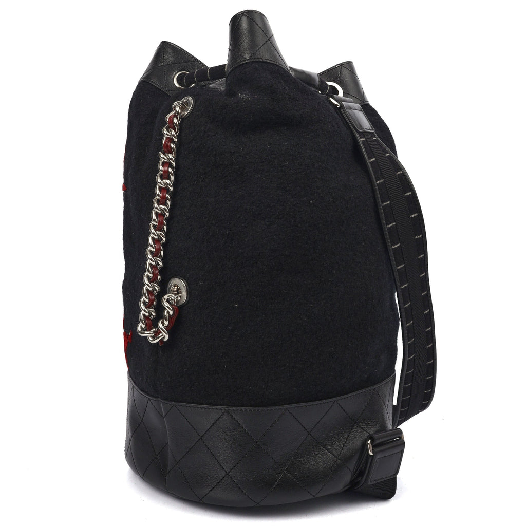 Chanel Backpack Backpack in Black, Fabric — Side View
