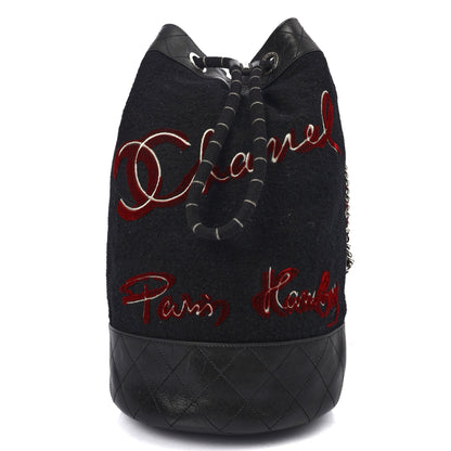 Chanel Backpack Backpack in Black, Fabric — Front View
