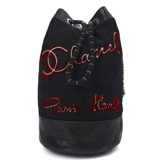 Chanel Backpack Backpack in Black, Fabric — Front View