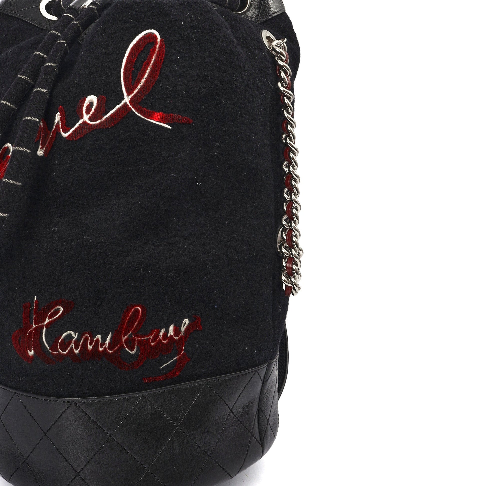 Chanel Backpack Backpack in Black, Fabric — Detail View