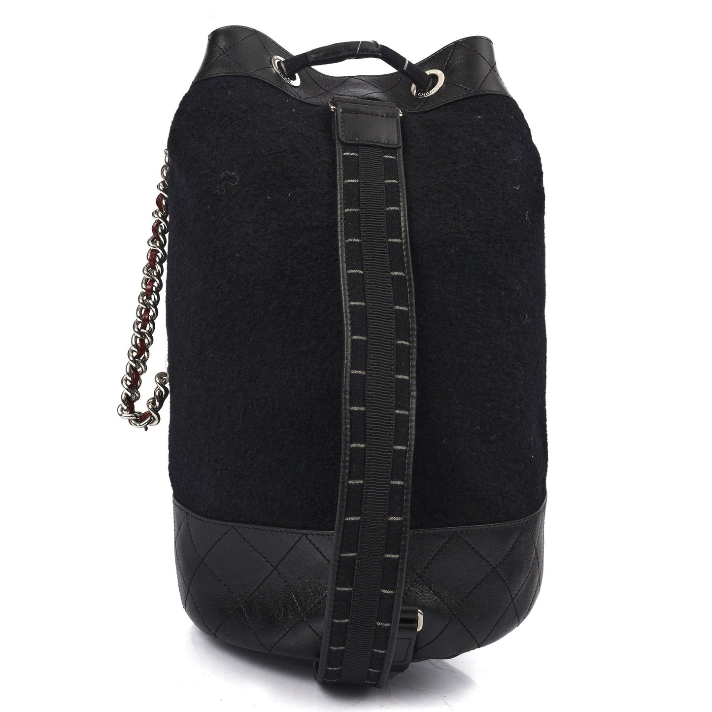 Chanel Backpack Backpack in Black, Fabric — Back View