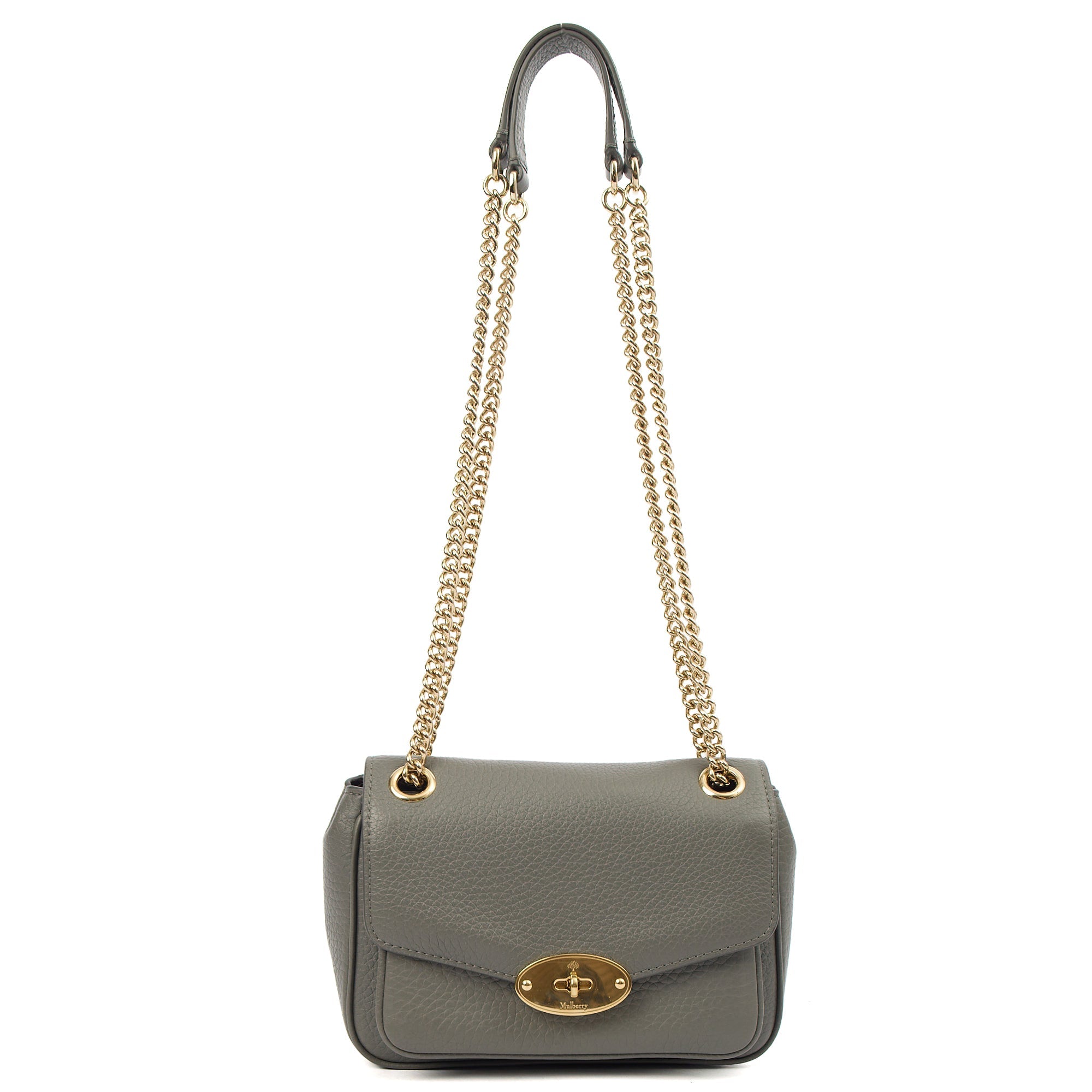 Mulberry Cross Body Darley Shoulder Bag  in Charcoal, Leather — Back View