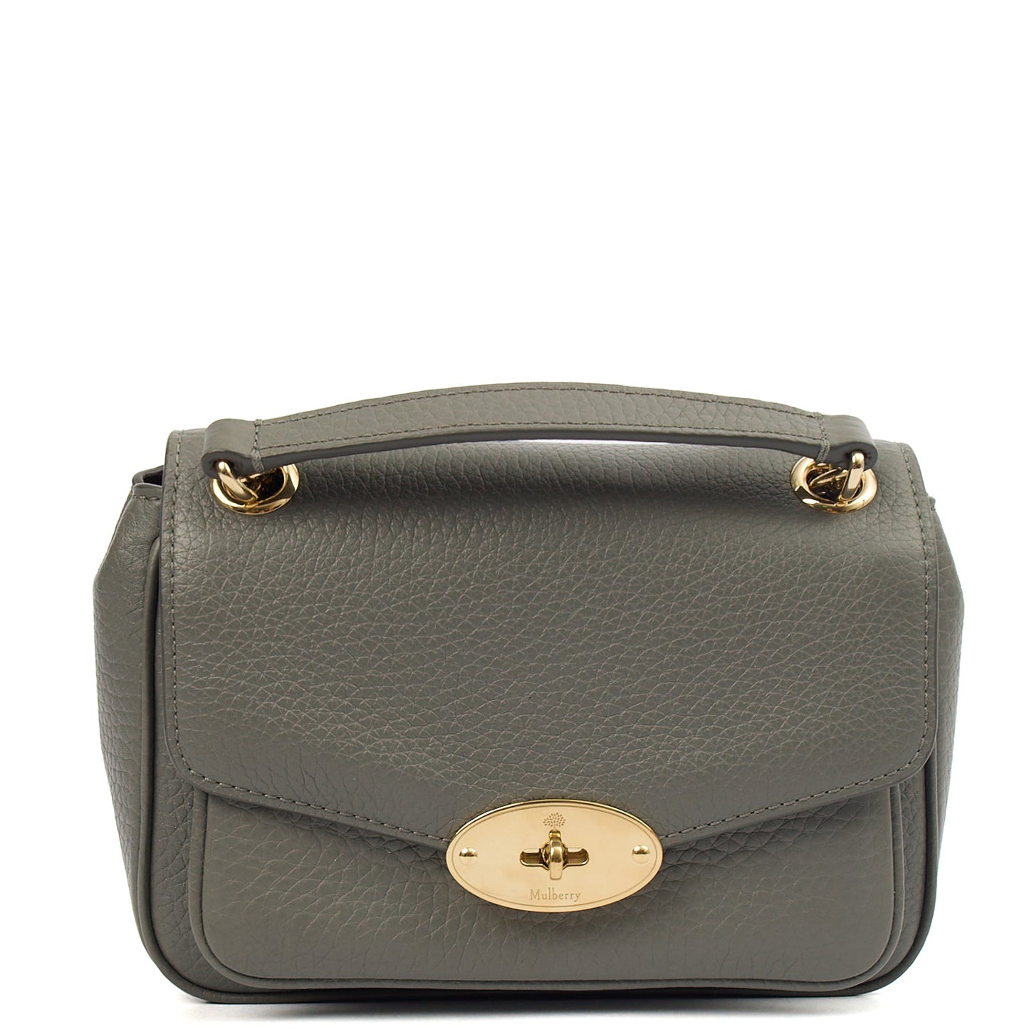 Mulberry Cross Body Darley Shoulder Bag  in Charcoal, Leather — Front View