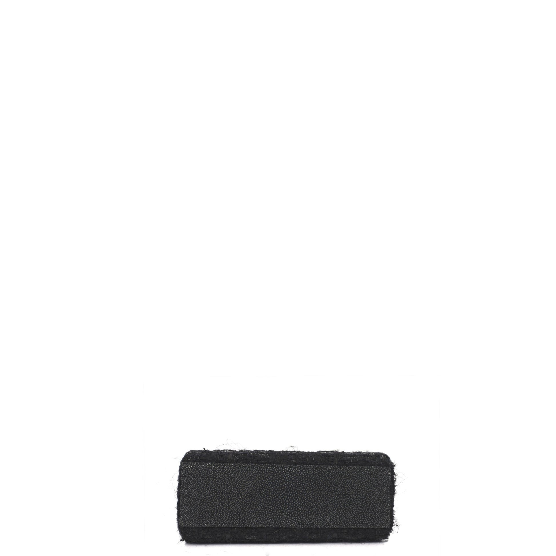 Christian Dior Top Handle Lady Dior - Mini in Black, Alligator Leather — Top View