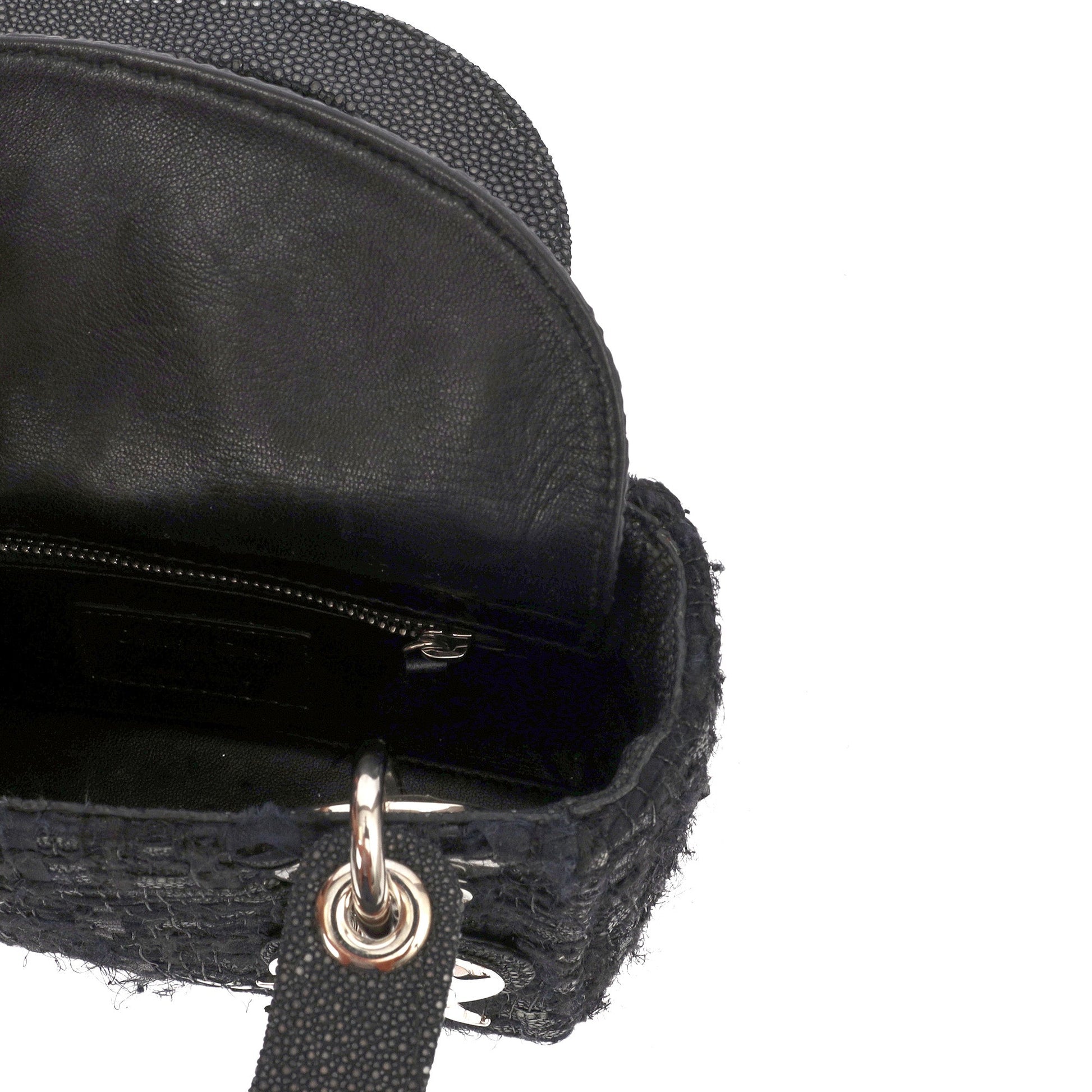 Christian Dior Top Handle Lady Dior - Mini in Black, Alligator Leather — Alternate View 14