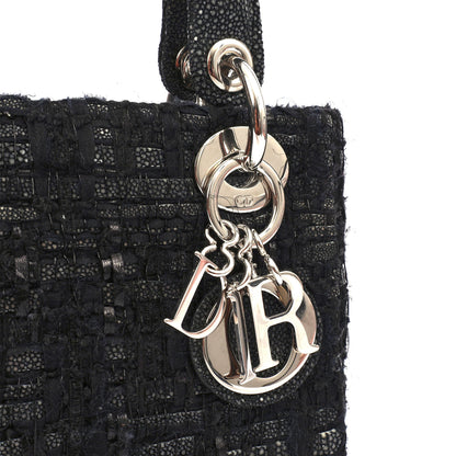Christian Dior Top Handle Lady Dior - Mini in Black, Alligator Leather — Lifestyle View