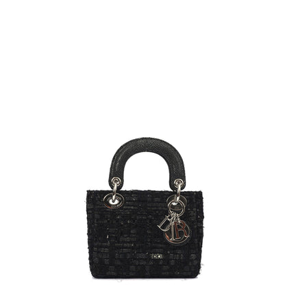 Christian Dior Top Handle Lady Dior - Mini in Black, Alligator Leather — Front View
