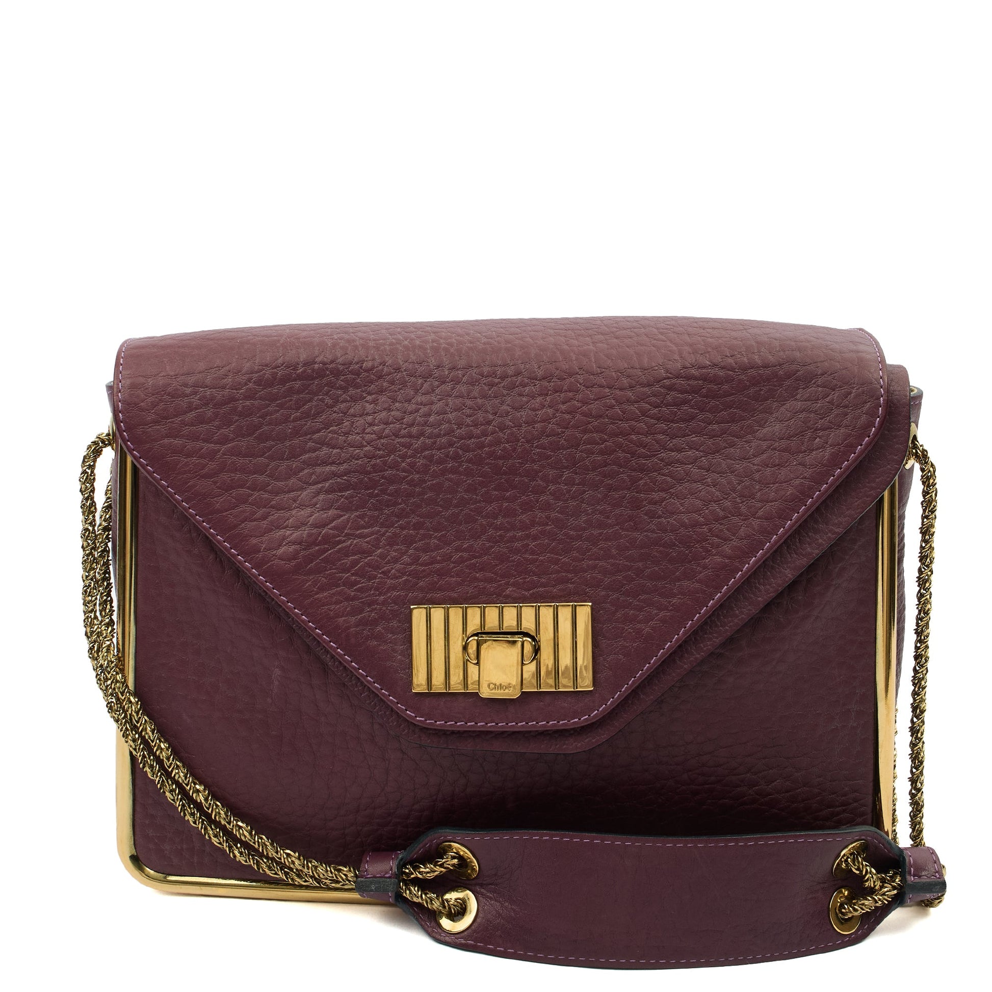 Chloe Shoulder Bag Sally - Medium in Plum Purple, Calfskin Leather — Alternate View 7