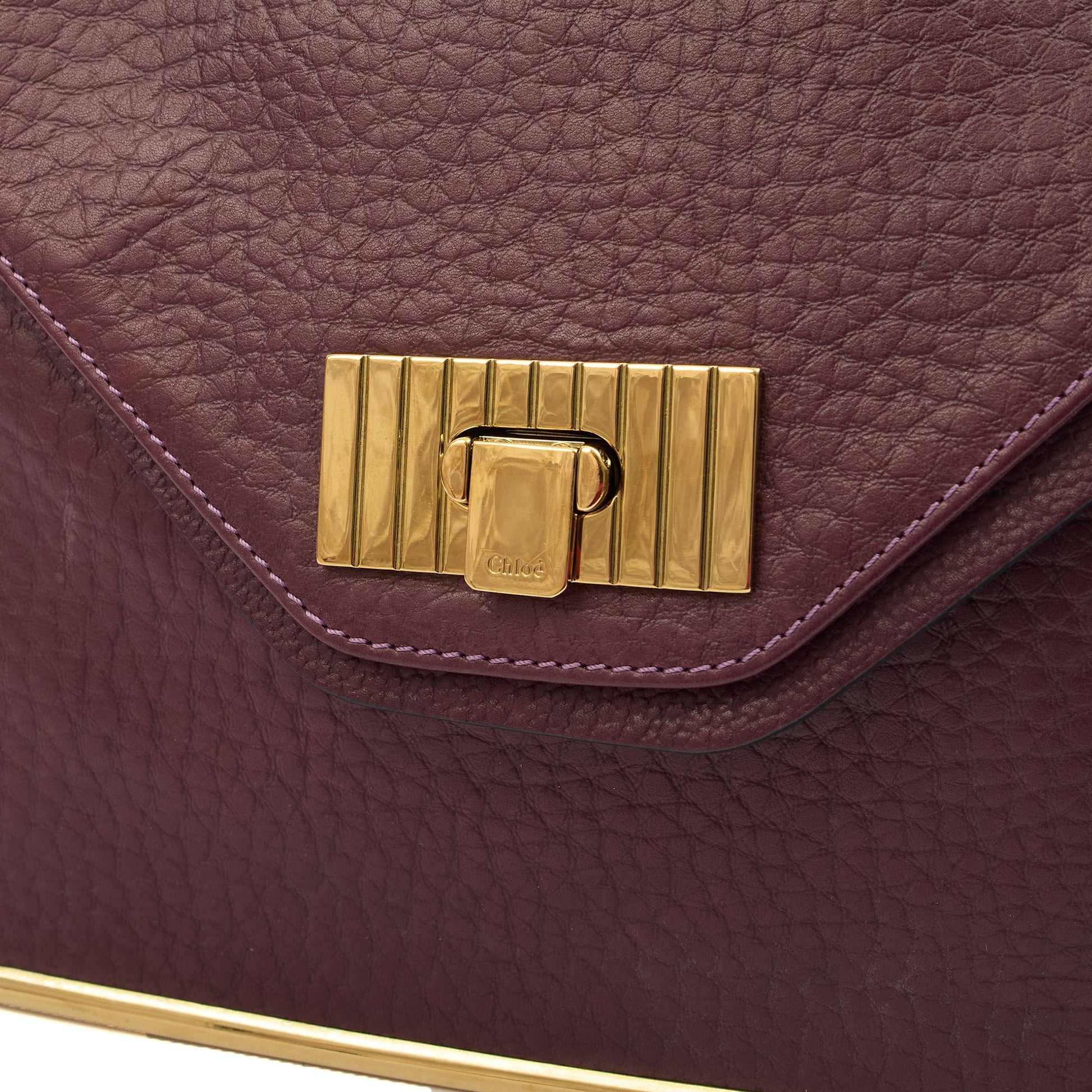 Chloe Shoulder Bag Sally - Medium in Plum Purple, Calfskin Leather — Lifestyle View