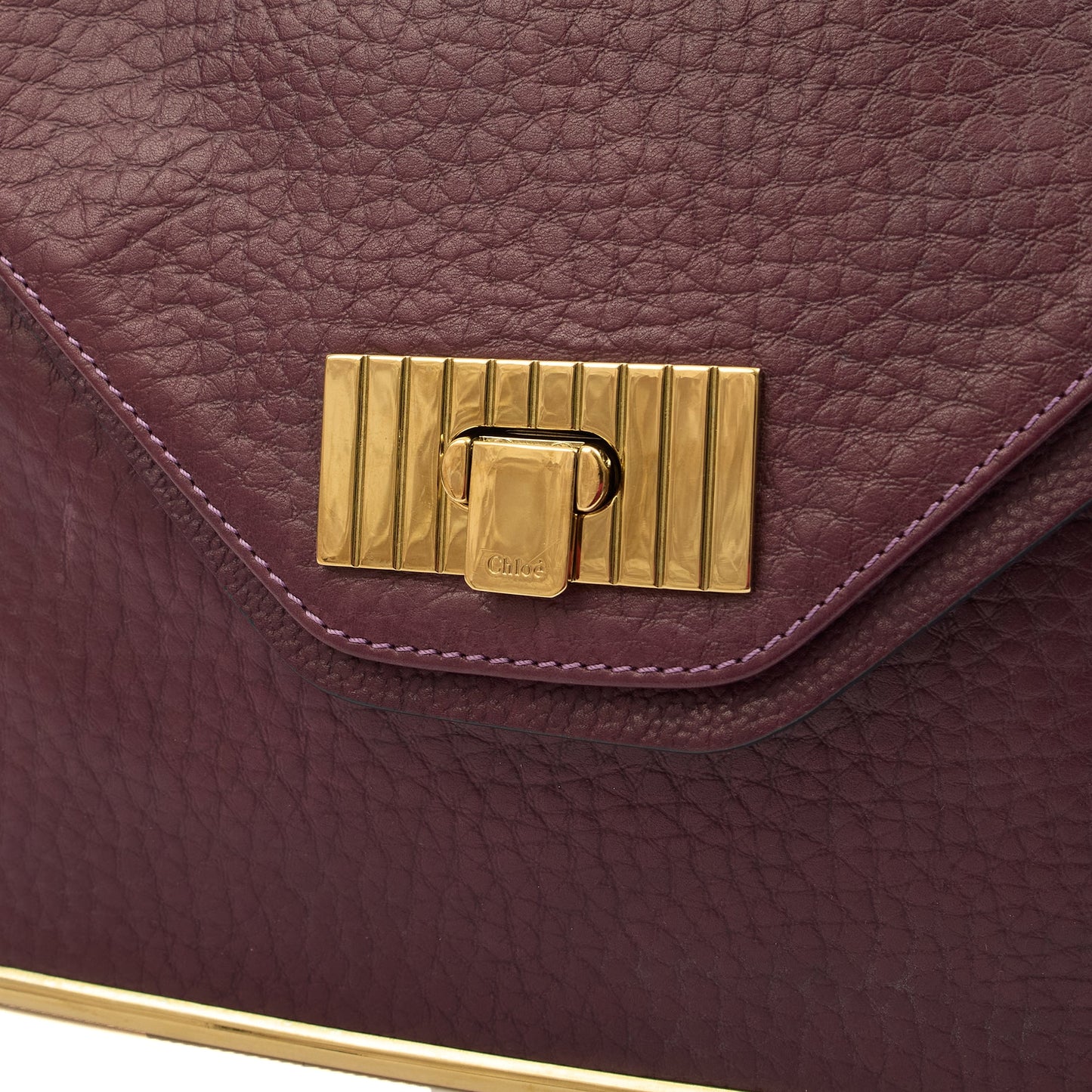 Chloe Shoulder Bag Sally - Medium in Plum Purple, Calfskin Leather — Alternate View 12