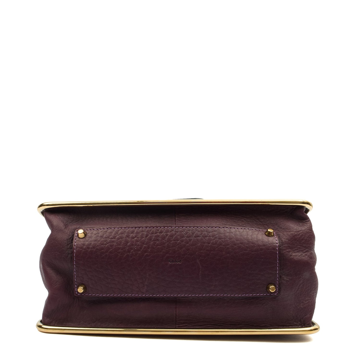 Chloe Shoulder Bag Sally - Medium in Plum Purple, Calfskin Leather — Top View