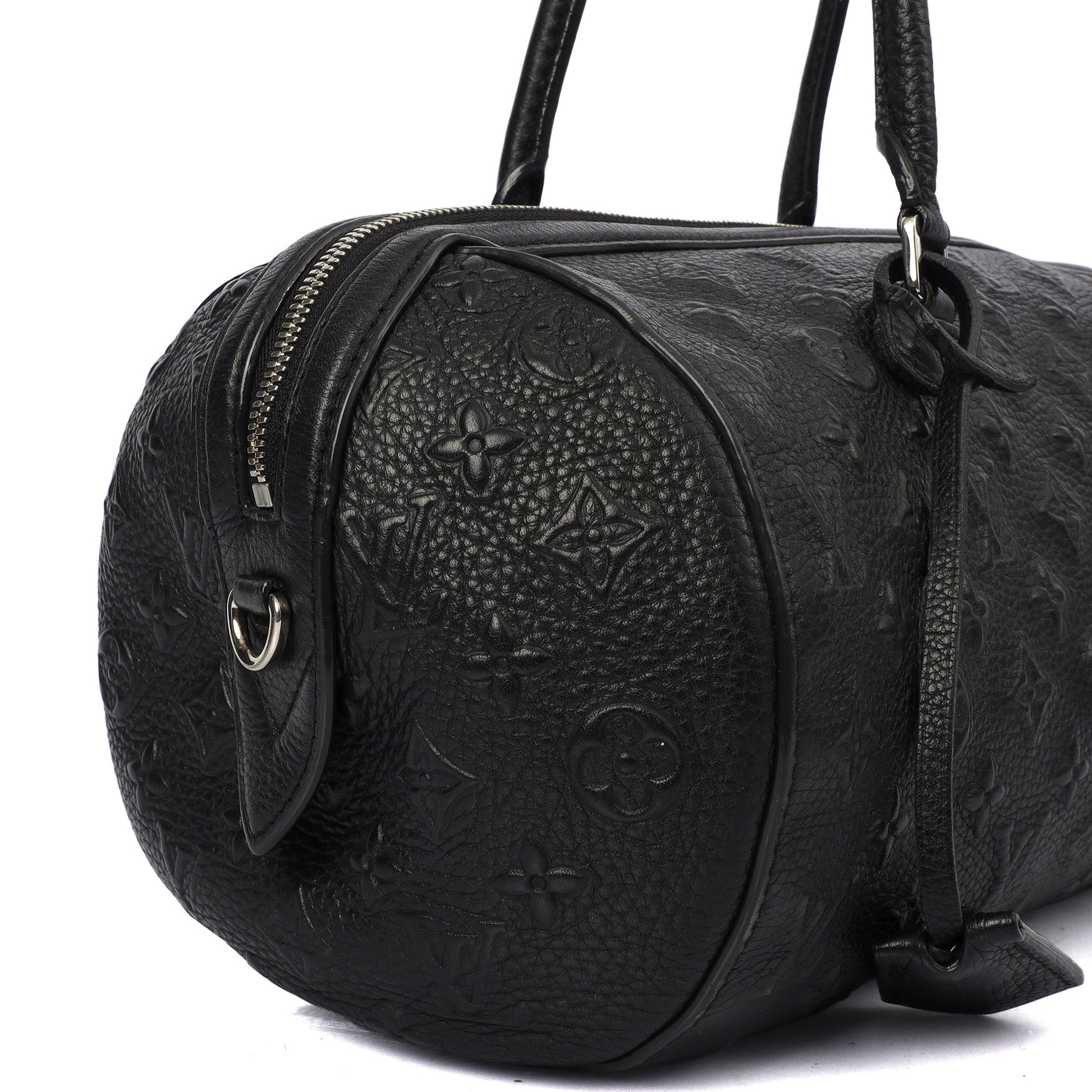 Louis Vuitton Shoulder Bag Papillon in Black, Empreinte Leather — Detail View