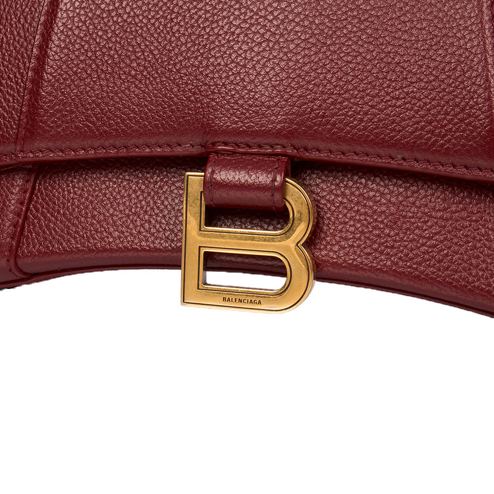 Balenciaga Top Handle Hourglass Top Handle Small in Red, Veau (Calfskin) — Lifestyle View