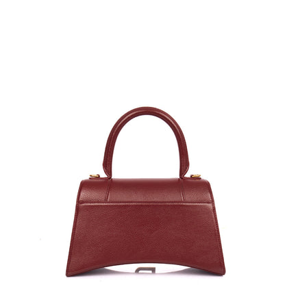 Balenciaga Top Handle Hourglass Top Handle Small in Red, Veau (Calfskin) — Back View