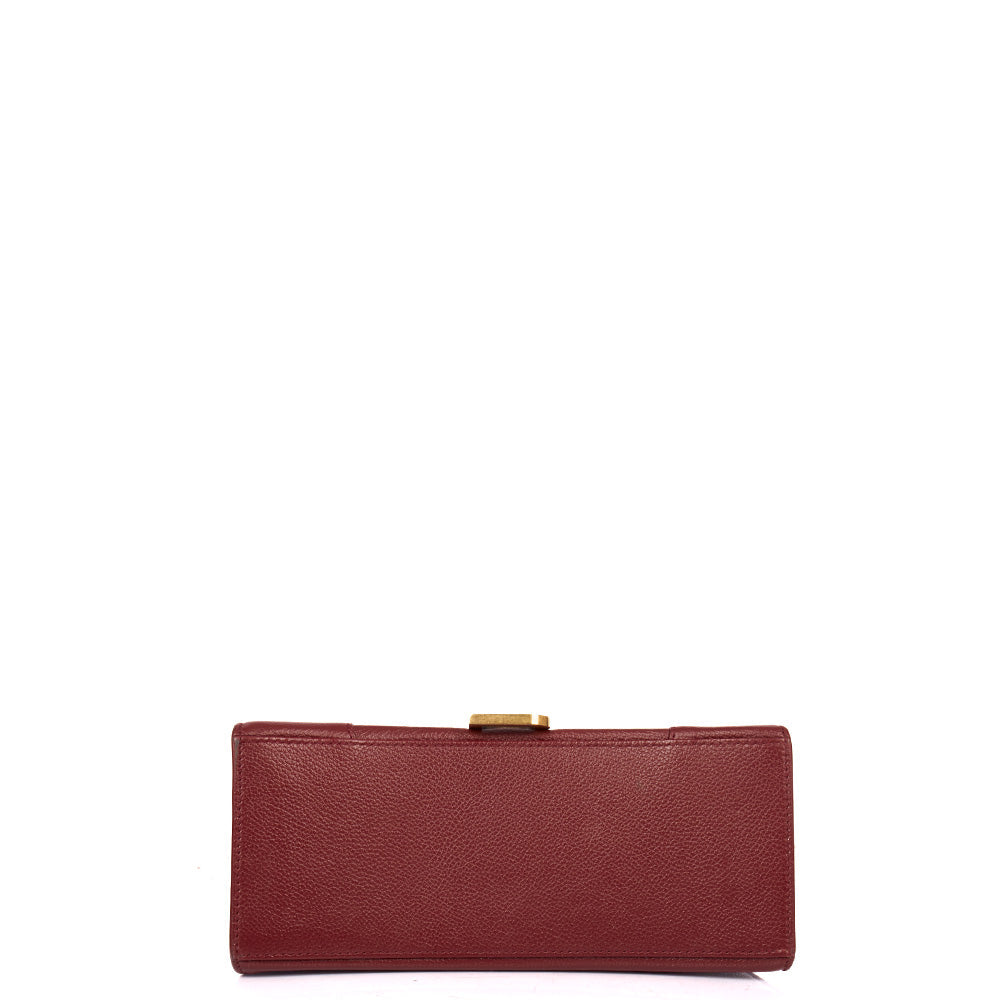 Balenciaga Top Handle Hourglass Top Handle Small in Red, Veau (Calfskin) — Top View